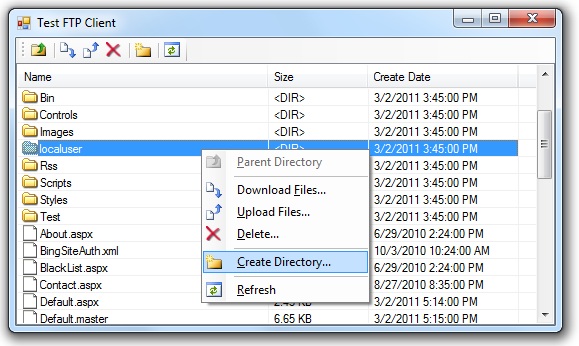 ScreenShot of FtpClient User Control ScreenShot of FtpClient User Control