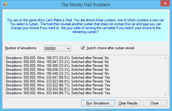 Monty Hall Demo Application