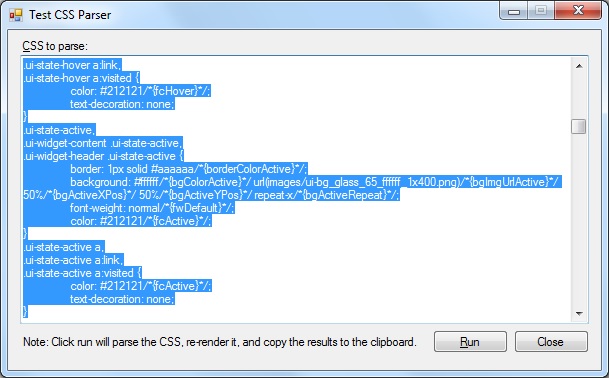 CSS Parser Test Program