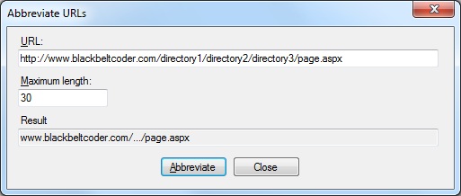 Abbreviate URLs Screenshot